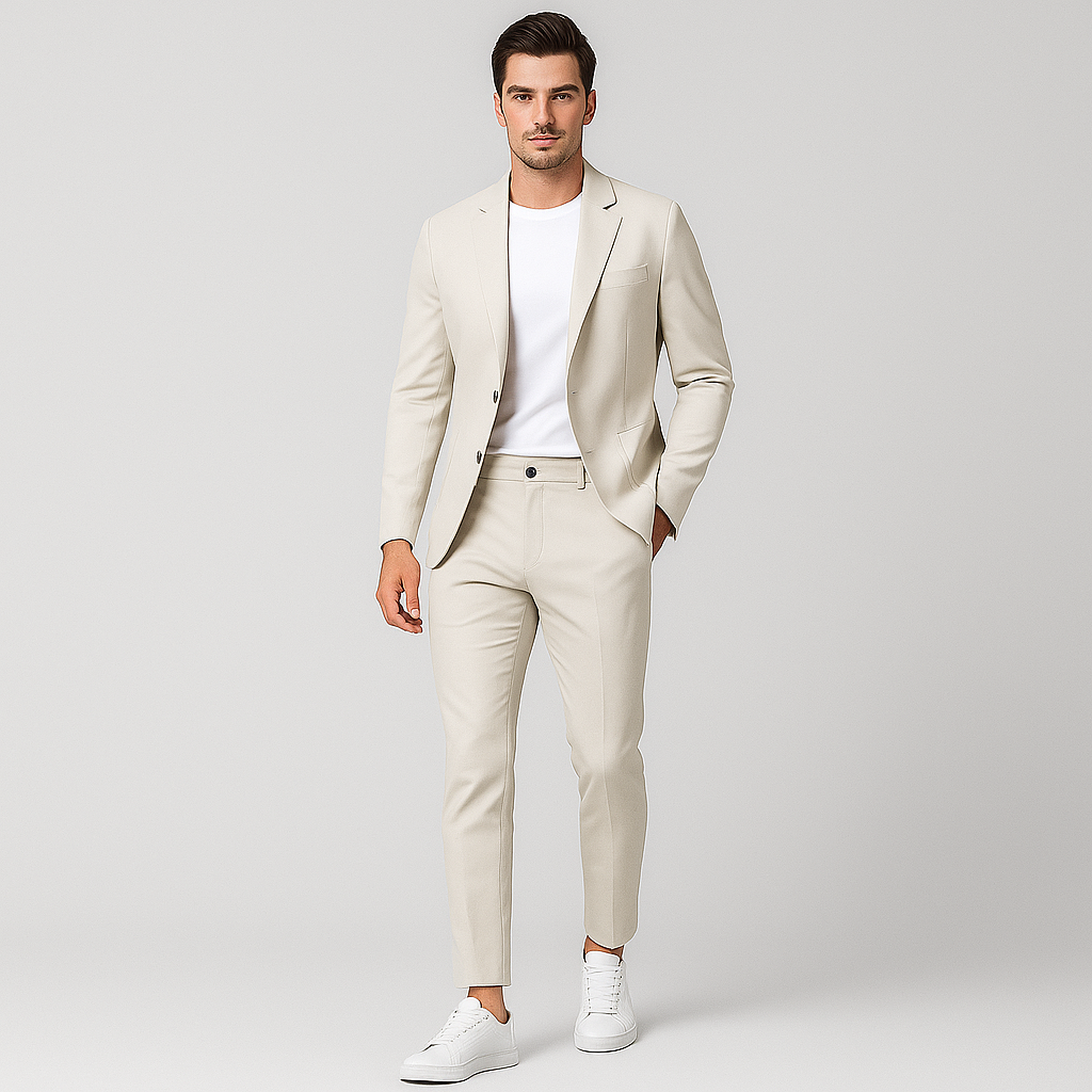 Leo – Lässiges Herren-Set mit V-Ausschnitt – Sommerlicher Chic