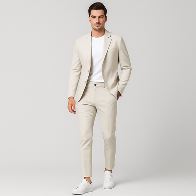 Leo – Lässiges Herren-Set mit V-Ausschnitt – Sommerlicher Chic