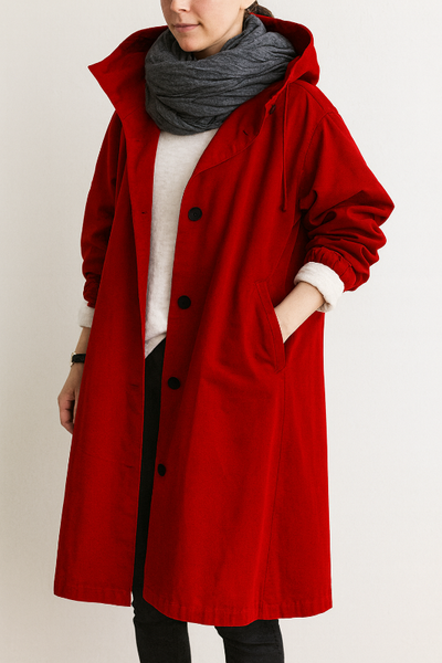 Langer wasserabweisender Damenmantel mit verstellbarer Kapuze für Winter und Regen – Damenmäntel