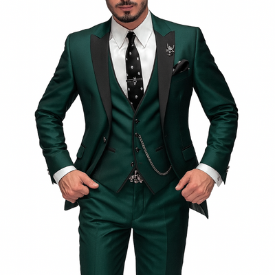 Dreiteiliger Herrenanzug aus Leinen – Blazer, Weste und Hose für Eleganz