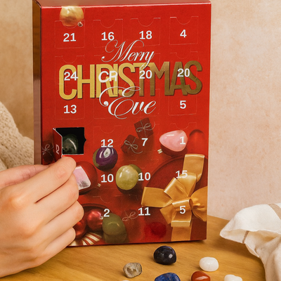 GemAura | Kristall-Adventskalender mit 24 natürlichen Edelsteinen