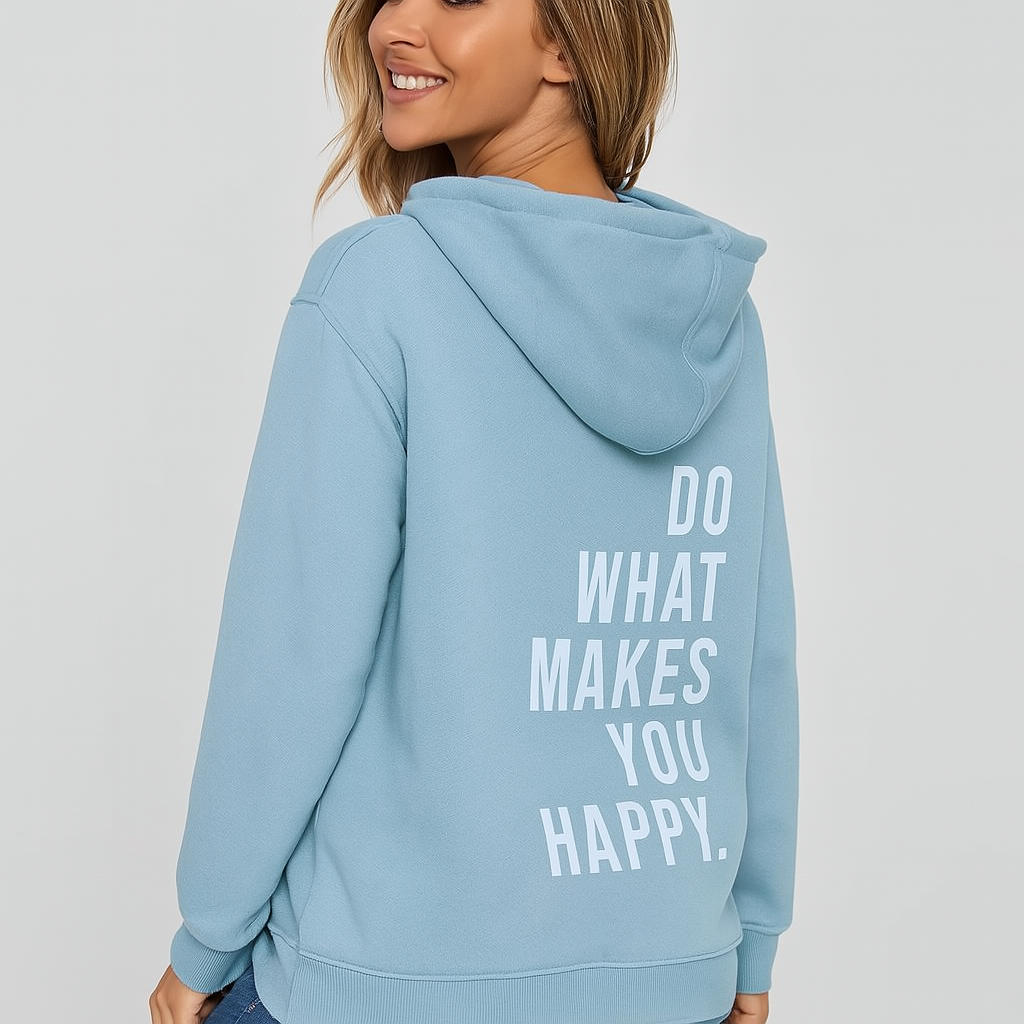 Hoodie mit Rückendruck – Baumwollmischung – Stylisch & Bequem