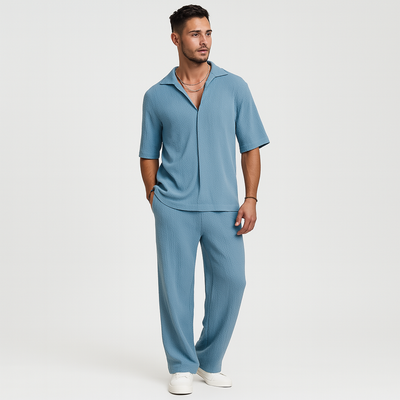 Herren-Zweiteiler – Stilvolles Casual-Outfit mit Langarmshirt und passender Hose