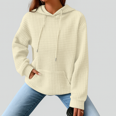 Kapuzenpullover in großen Größen – Strukturstrick mit Kordelzug & lockerer Passfor