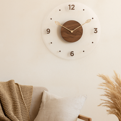 QuietWood – Minimalistische, geräuschlose Wanduhr mit schlichtem Design für jeden Raum