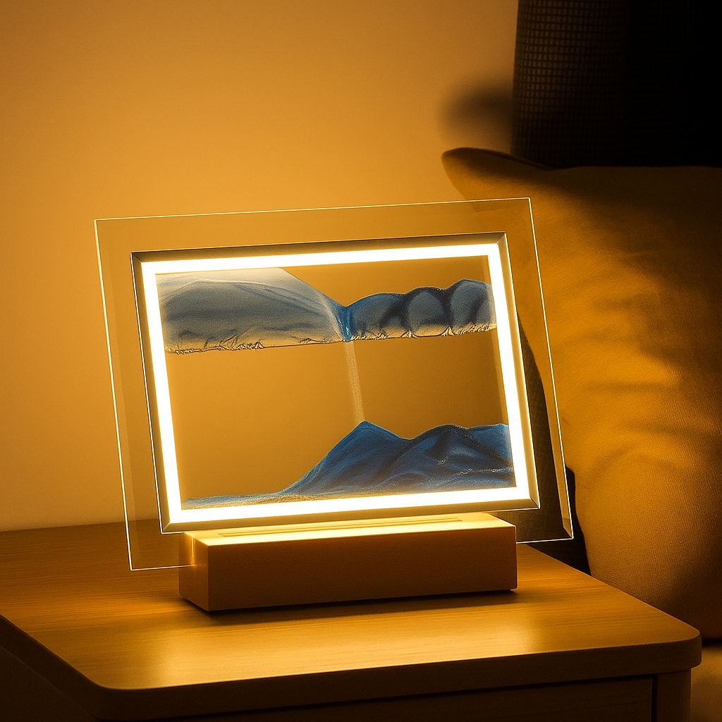 SereniGlow – Hypnotische Sandkunst-Lampe mit beruhigendem LED-Licht