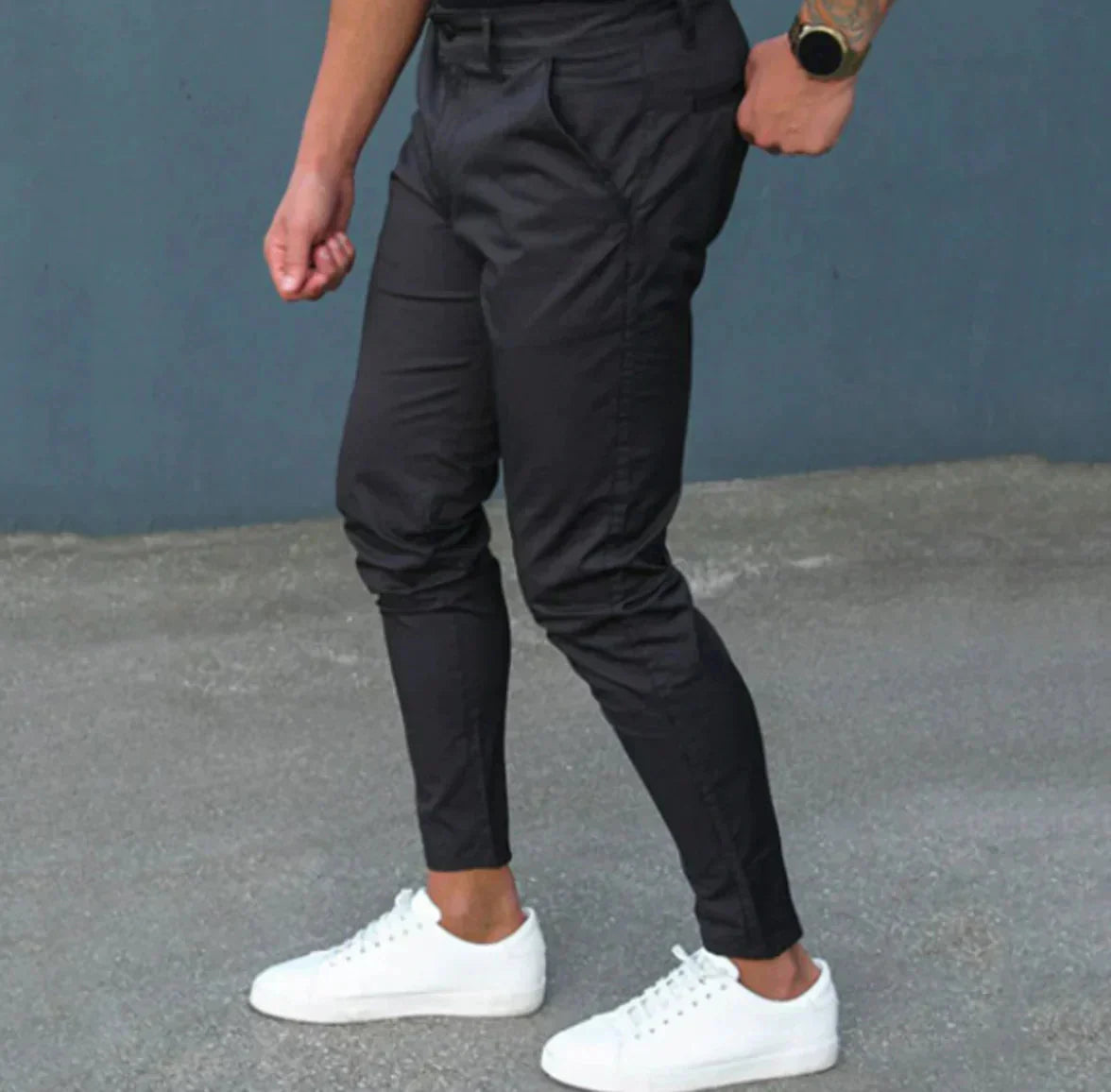 Chino Pants | Schwarz | Stretch | Slim Fit Chinos | Mode Hosen Männer