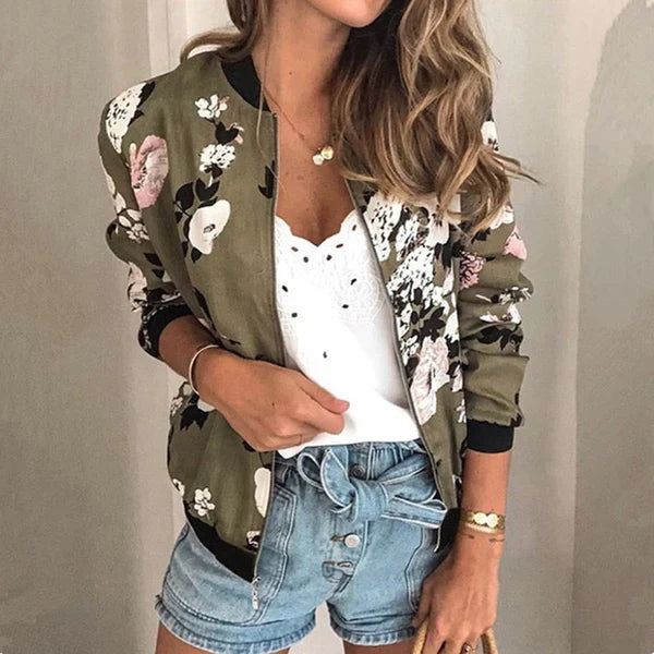 Axelle – damen-ubergangsjacke mit blumendruck