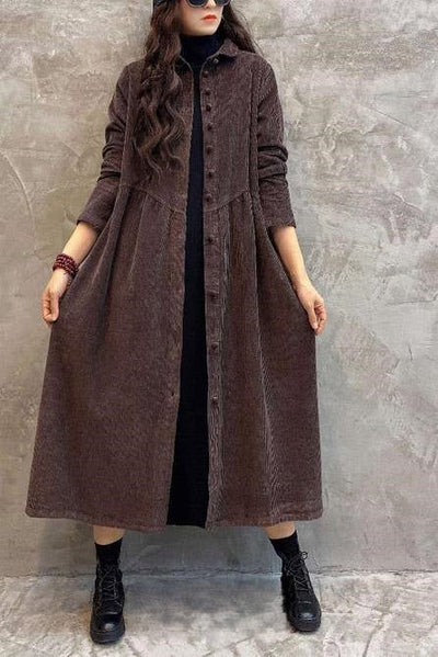 Warmer Winddichter Kordmantel für Damen