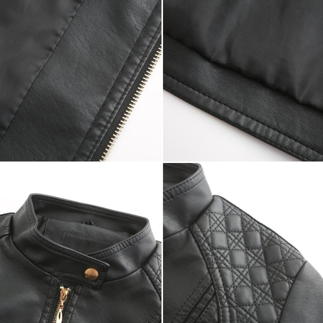 Schicke Lederjacke im Moto-Stil für Damen