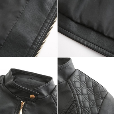 Schicke Lederjacke im Moto-Stil für Damen