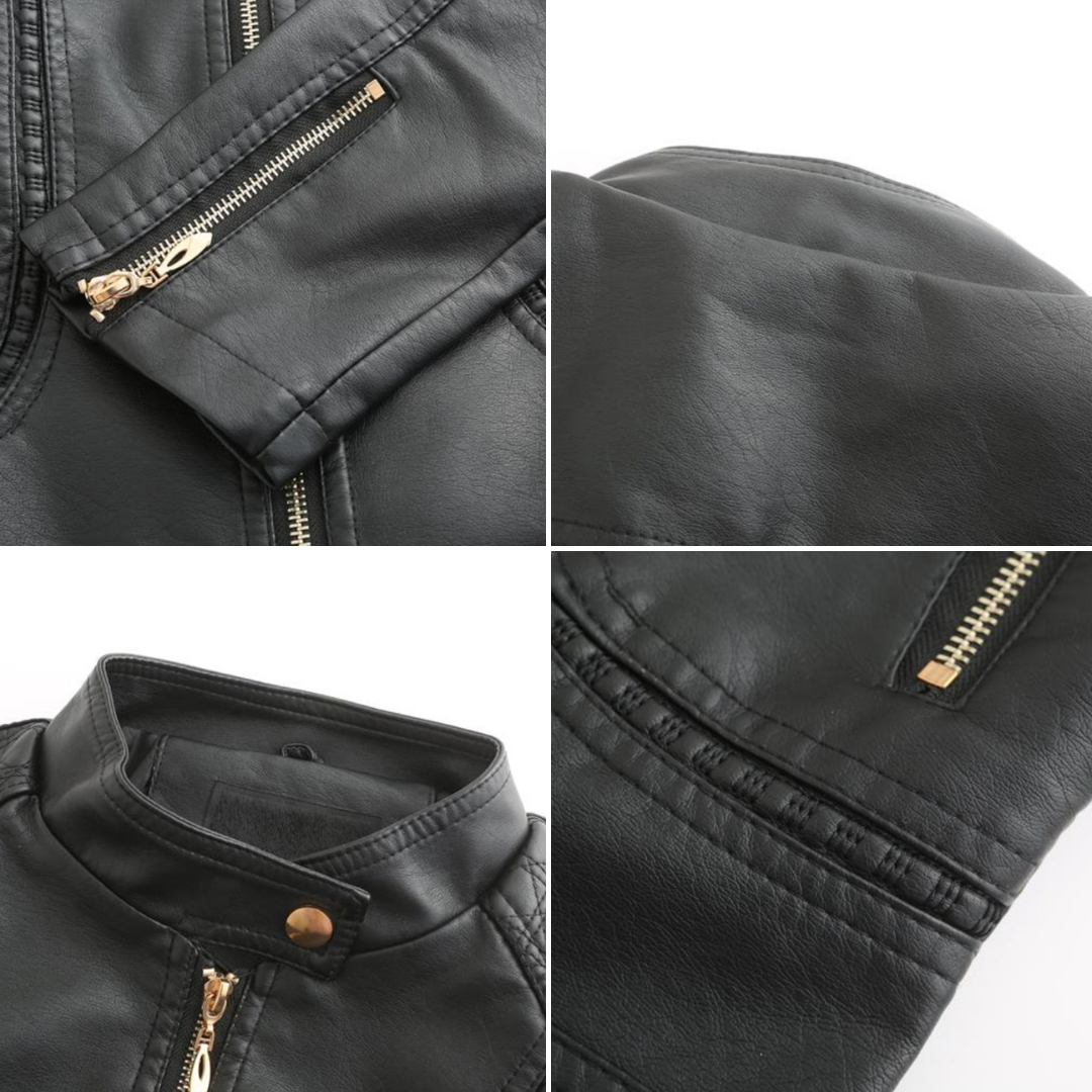 Schicke Lederjacke im Moto-Stil für Damen