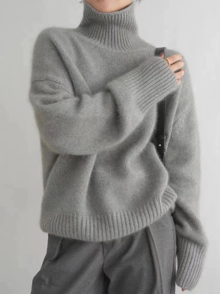 Rollkragenpullover mit Übergröße für Frauen
