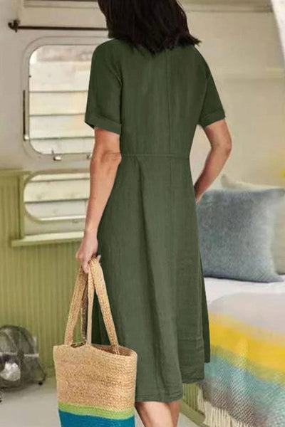 Kurzes, ärmelloses Midi-Kleid für Frauen