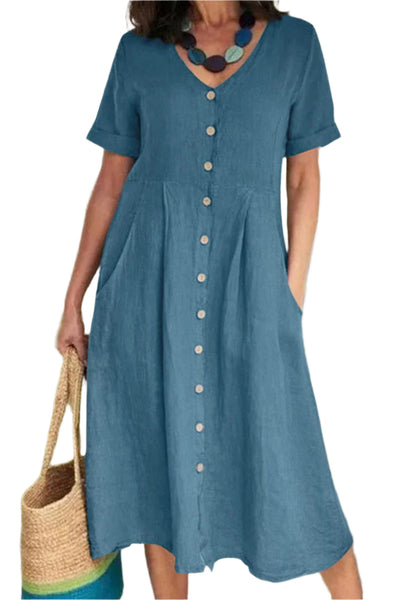 Kurzes, ärmelloses Midi-Kleid für Frauen