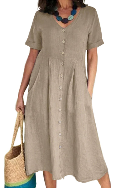 Kurzes, ärmelloses Midi-Kleid für Frauen