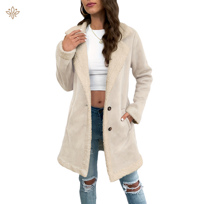 Mittellange Jacke mit Aufgesetzten Taschen für Damen