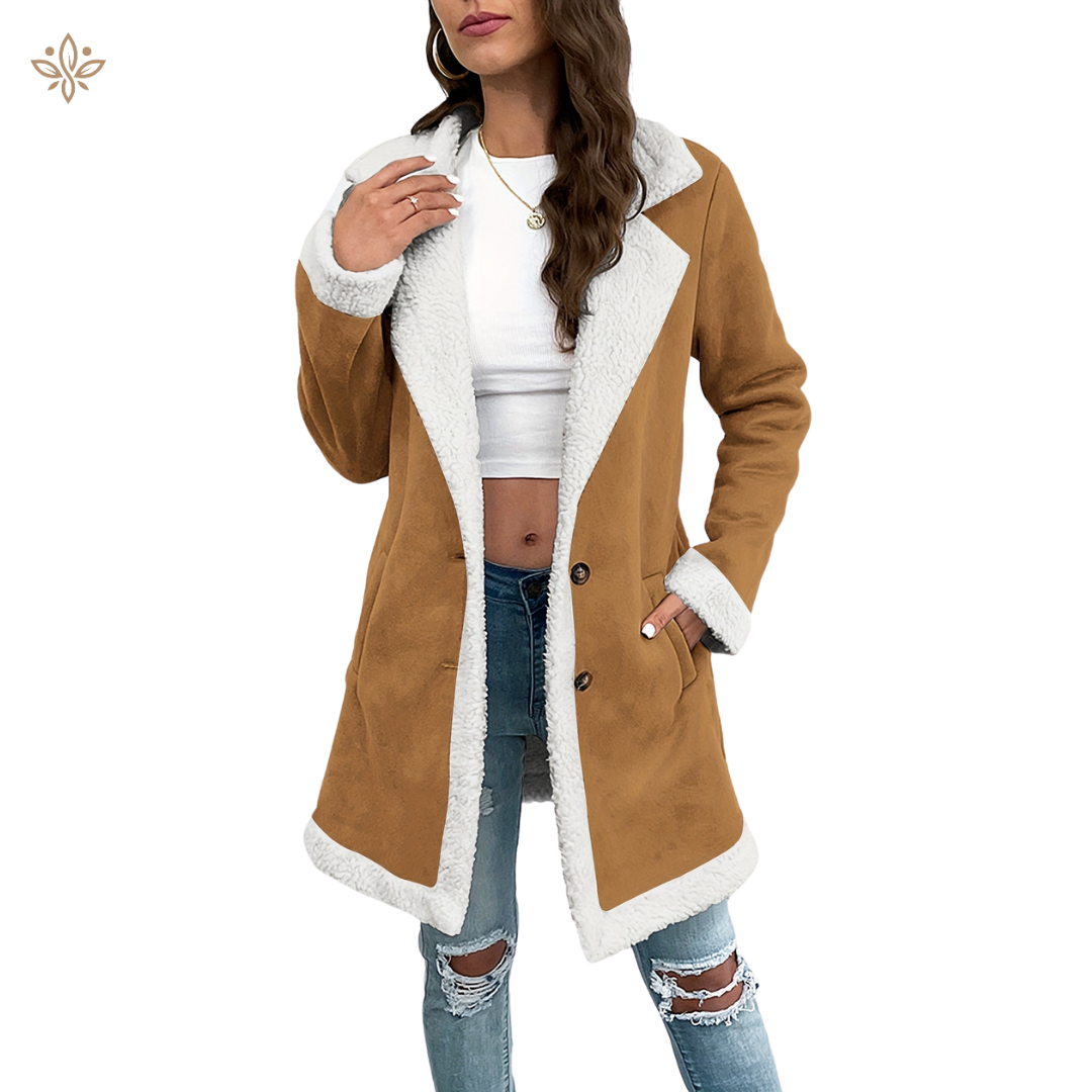 Mittellange Jacke mit Aufgesetzten Taschen für Damen