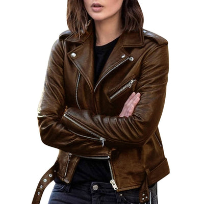 Damen Bikerjacke mit Reißverschluss