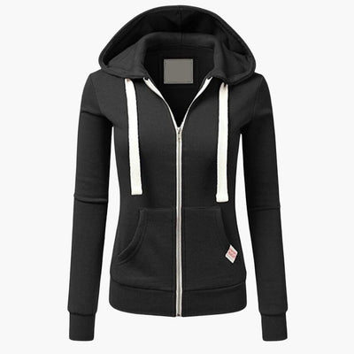 Damen Hoodie mit Frontreißverschluss und Kängurutasche