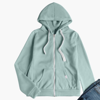 Damen Hoodie mit Frontreißverschluss und Kängurutasche