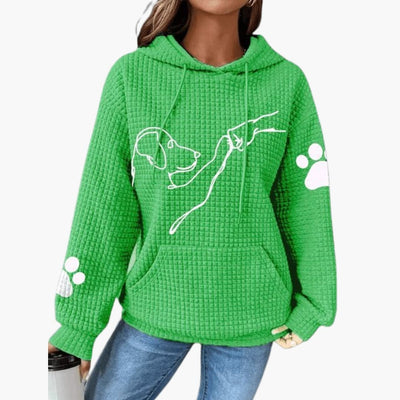 Damen Hoodie mit Hundemotiv und Kängurutasche