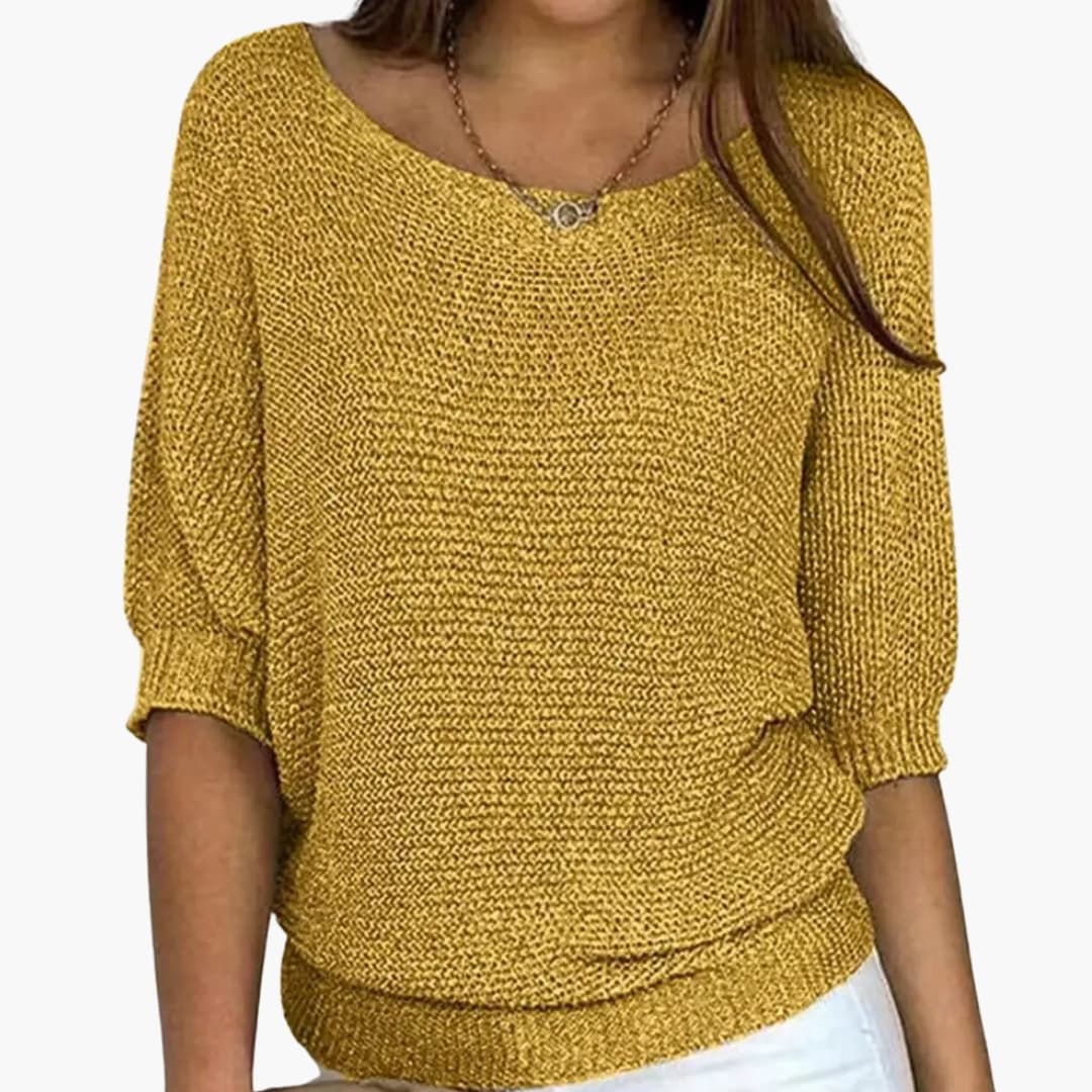 Damen Pullover mit Dreiviertel Ärmeln