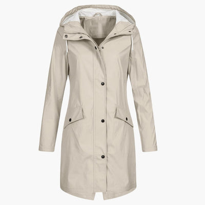 Damen Regenjacke mit Kapuze und Vordertaschen