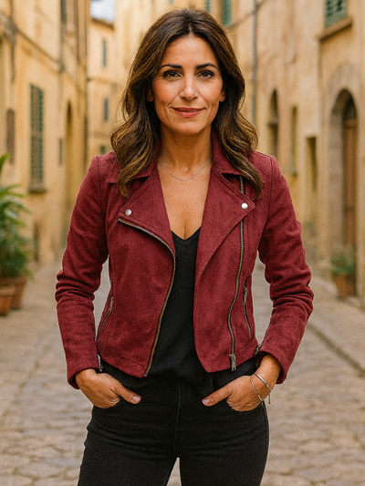 Damen Bikerjacke Mit Asymmetrischem Reißverschluss und Eleganten Details – Jacke Für Stilbewusste Frauen