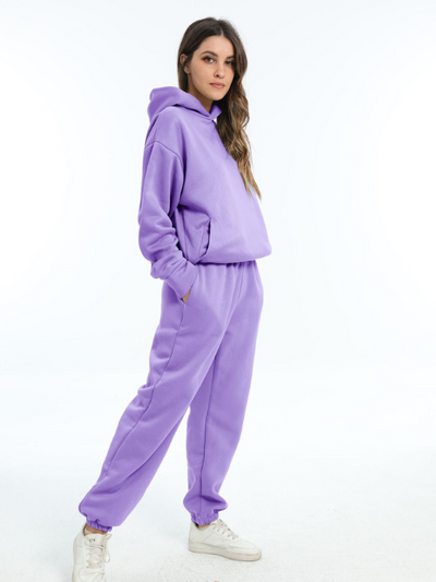 Damen Sportbekleidung Set - Kapuzen-Sweatshirt und Sporthosen für Freizeit und Fitness