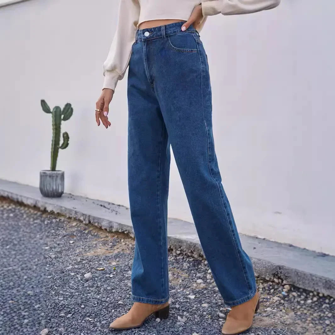 Daria | Dunkel  Mom Jeans mit Hohem Bund