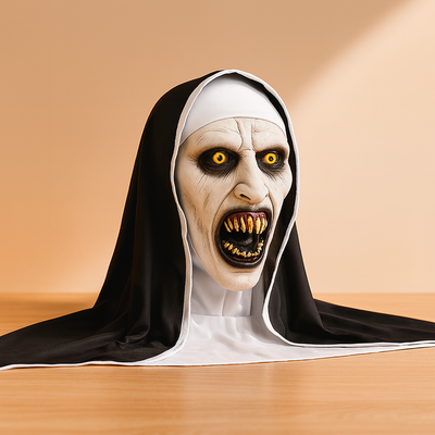 DarkVow Halloween Nonnenmaske – Horror-Latexmaske für Erwachsene