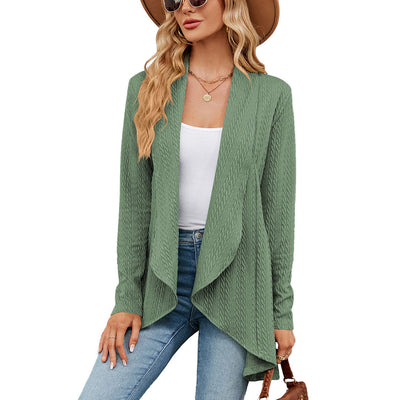 Strick-Cardigan mit Struktur | Wasserfallkragen | Leicht und Elegant