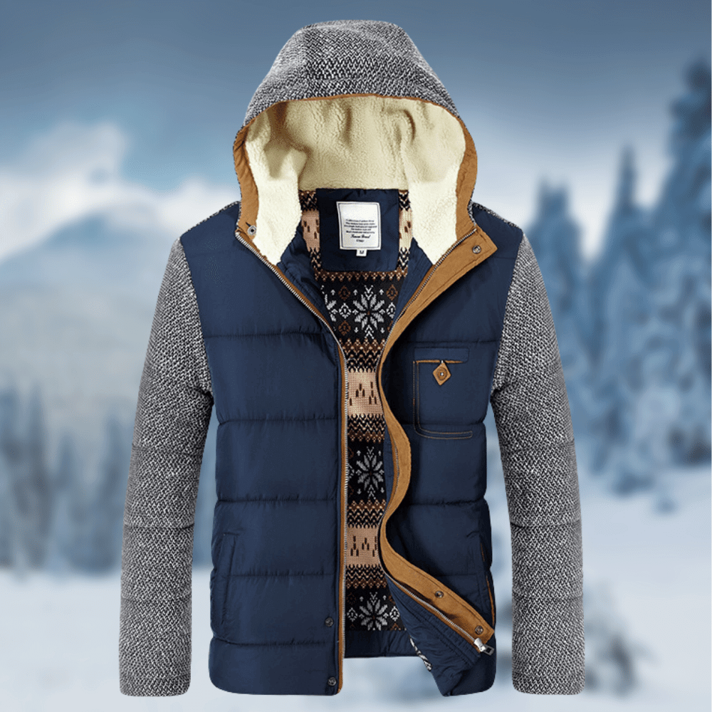 Winterjacke mit Schneeflocken-Details für Männer