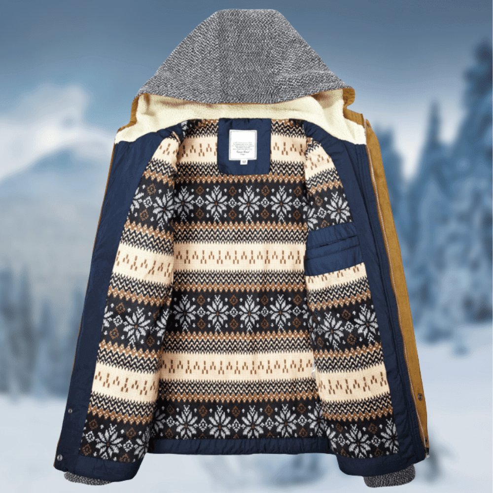 Winterjacke mit Schneeflocken-Details für Männer