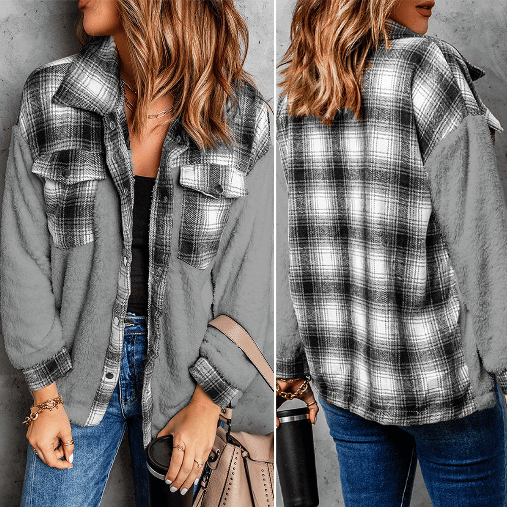 Steppjacke mit Revers für Frauen