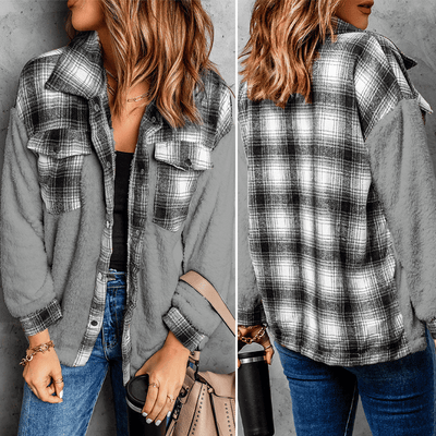 Steppjacke mit Revers für Frauen