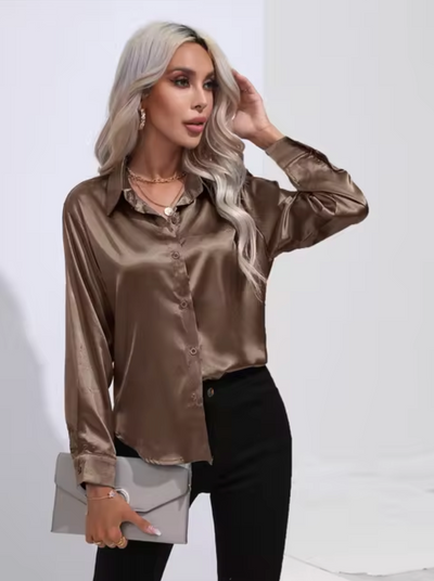 Doreen | Elegante Satin Charm Bluse