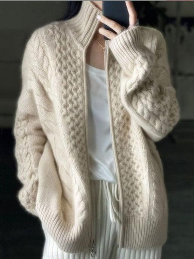 Dorian | Grobstrick Rollkragen Cardigan