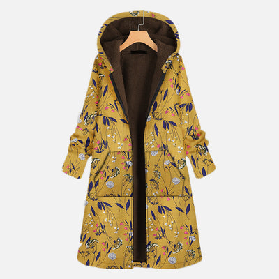 Eleganter Langmantel mit Kapuze für Damen