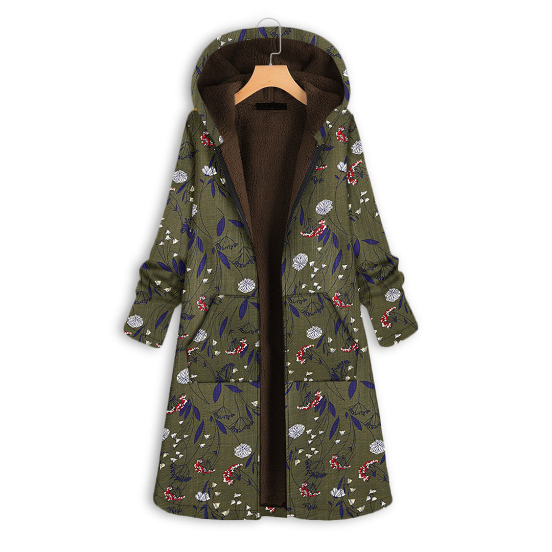 Eleganter Langmantel mit Kapuze für Damen