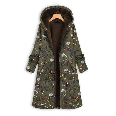 Eleganter Langmantel mit Kapuze für Damen