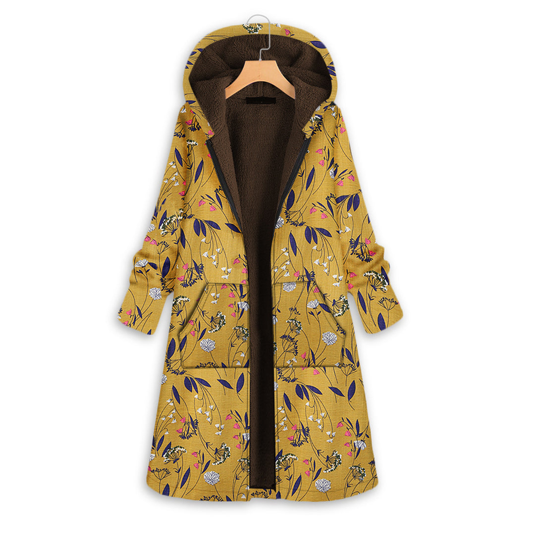 Eleganter Langmantel mit Kapuze für Damen