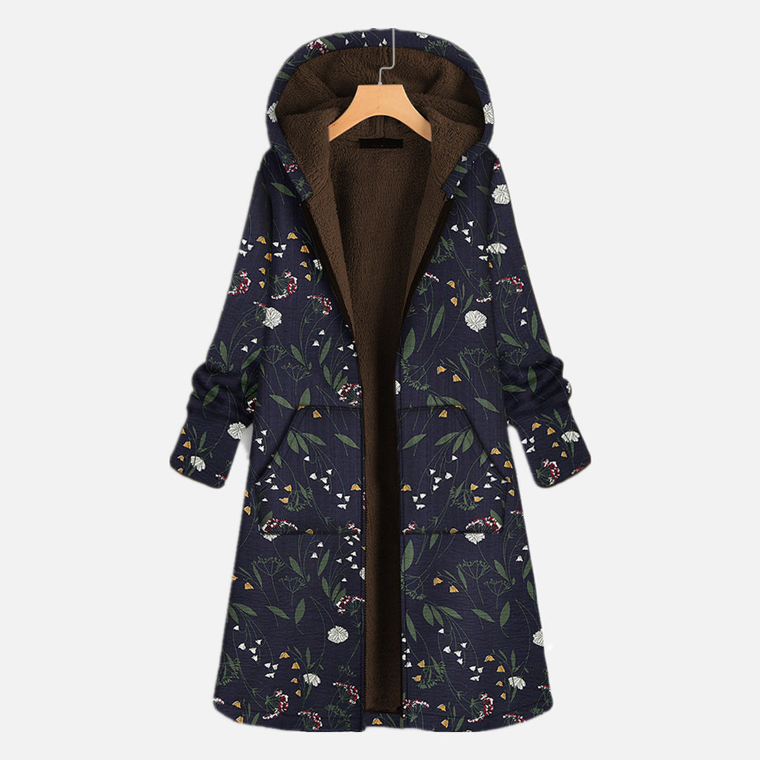 Eleganter Langmantel mit Kapuze für Damen