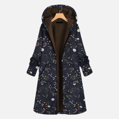 Eleganter Langmantel mit Kapuze für Damen