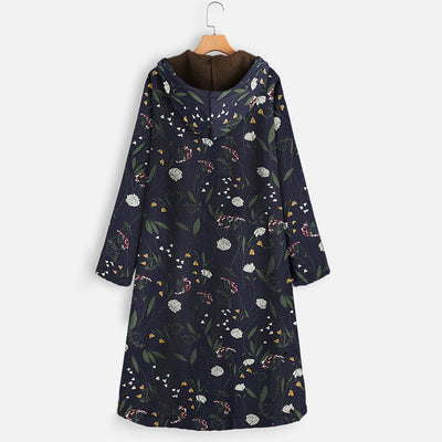 Eleganter Langmantel mit Kapuze für Damen