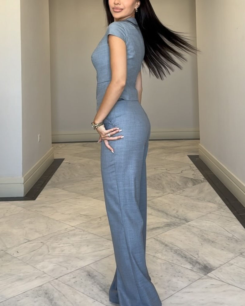 Sommer Hosenanzug für Damen – Leichte Weste mit Marlenehose