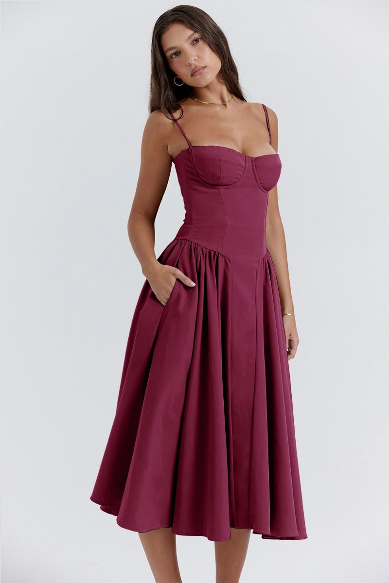 Vintage Sommerkleid für Damen – Leicht und Luftig mit Spaghettiträgern