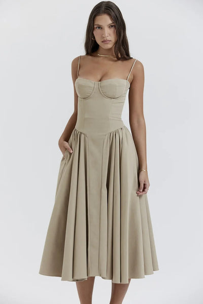 Vintage Sommerkleid für Damen – Leicht und Luftig mit Spaghettiträgern