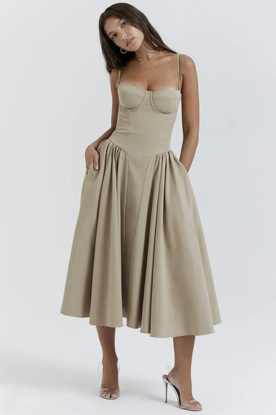Vintage Sommerkleid für Damen – Leicht und Luftig mit Spaghettiträgern